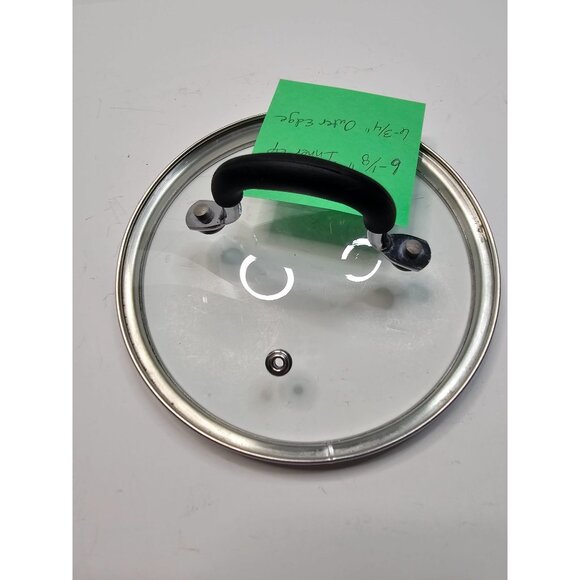 Glass Lid With Handle For Pots & Pans 6-1/8" Inner Lip 6-3/4" Outer Edge - Picture 3 of 6